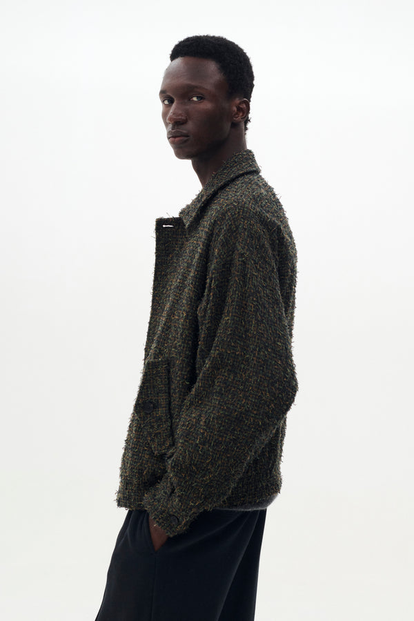 Needlepunched Cotton Plaid Drizzler Jacket