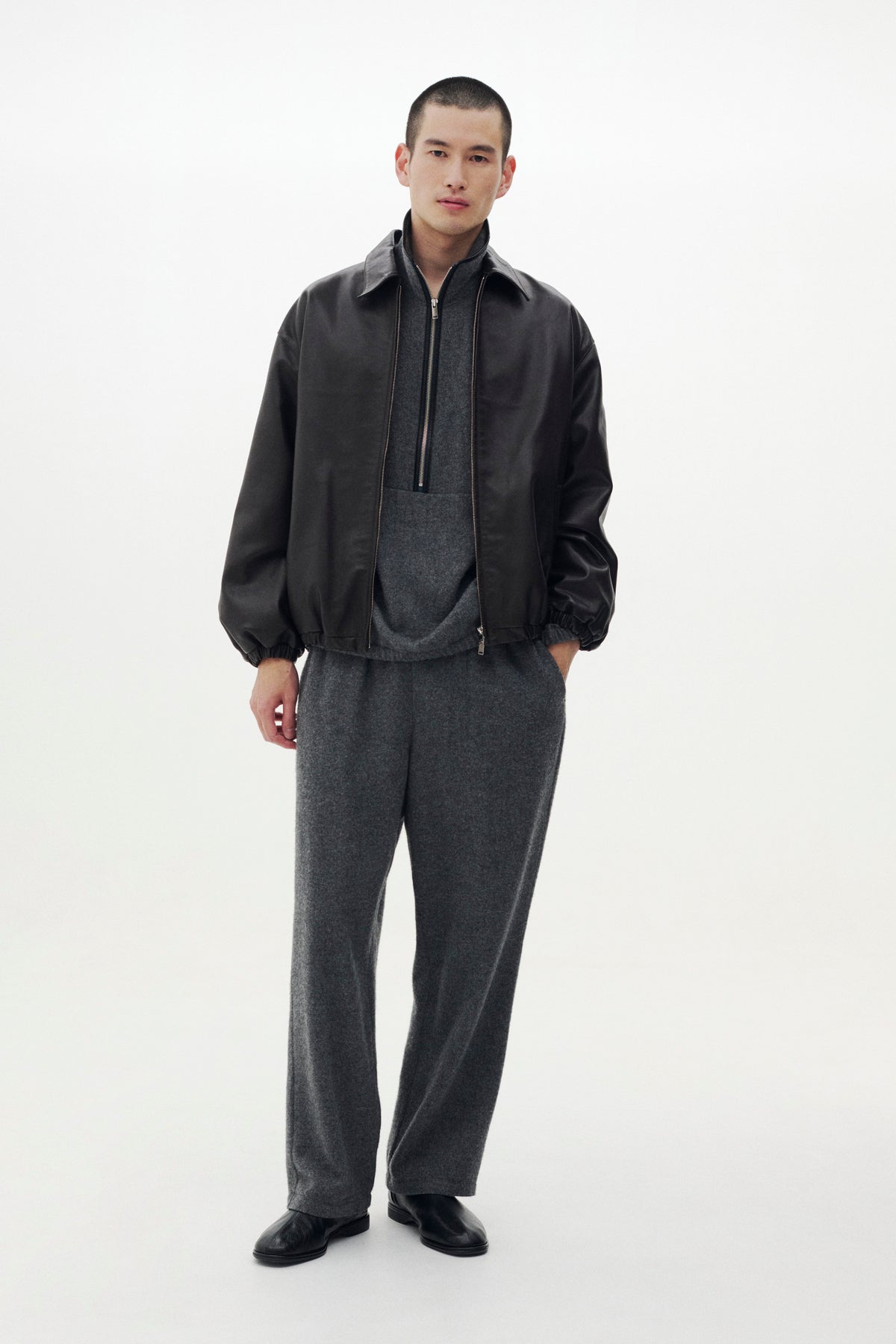 Calf Leather Sports Jacket