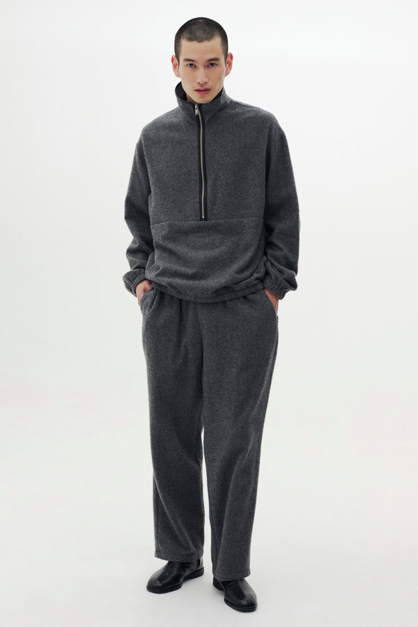 Wool Cashmere Fleece Half Zip Pullover