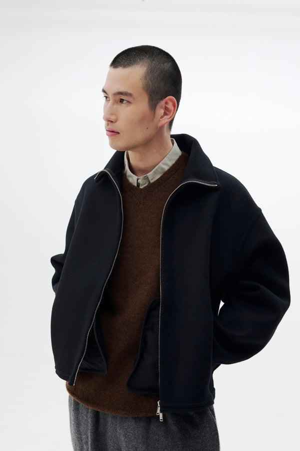 Wool Cashmere Balloon Silhouette Blouson