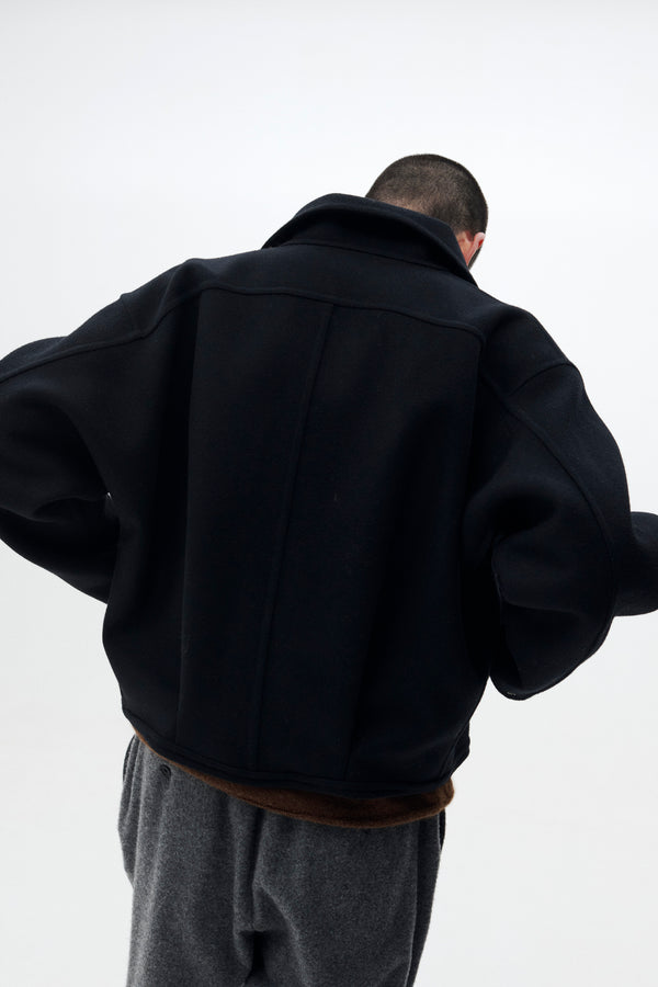 Wool Cashmere Balloon Silhouette Blouson