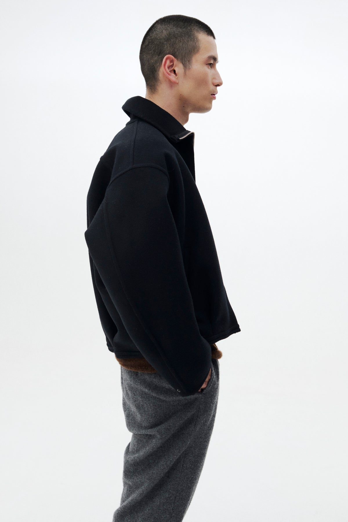 Wool Cashmere Balloon Silhouette Blouson