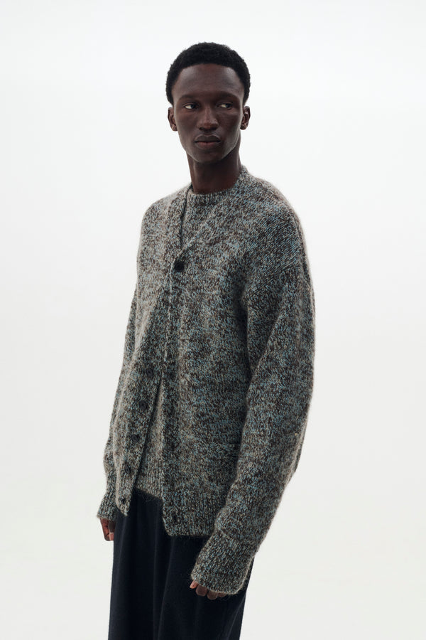 Wool Mohair Blend Mottle yarn Triple Marl Cardigan