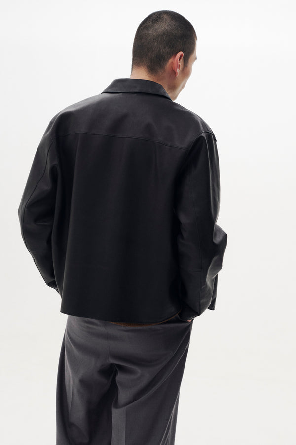 Calf Nappa Leather Minimal Blouson