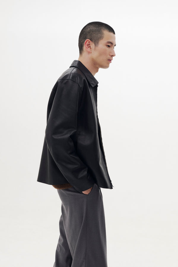 Calf Nappa Leather Minimal Blouson