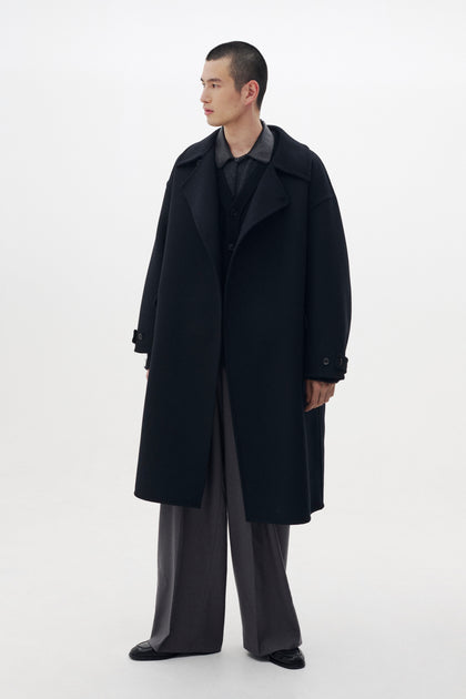 Wool Cashmere Double Breasted Rever Coat | YOKE Official Website
