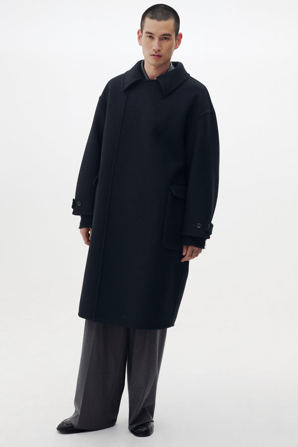 Wool Cashmere Double Breasted Rever Coat