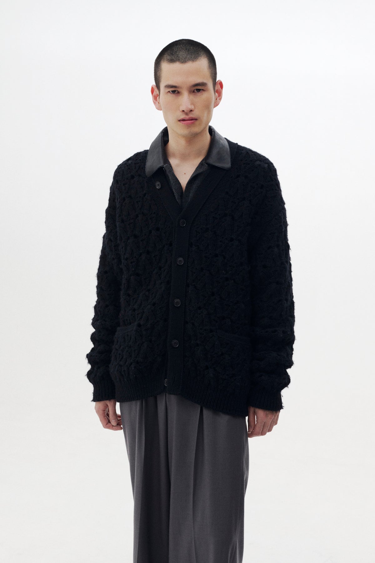 Distorted Cable-Knit Cardigan