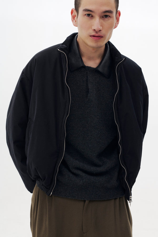 Polyester Nylon Microfiber Twill Sculptural Wired Puffer Wide Blouson