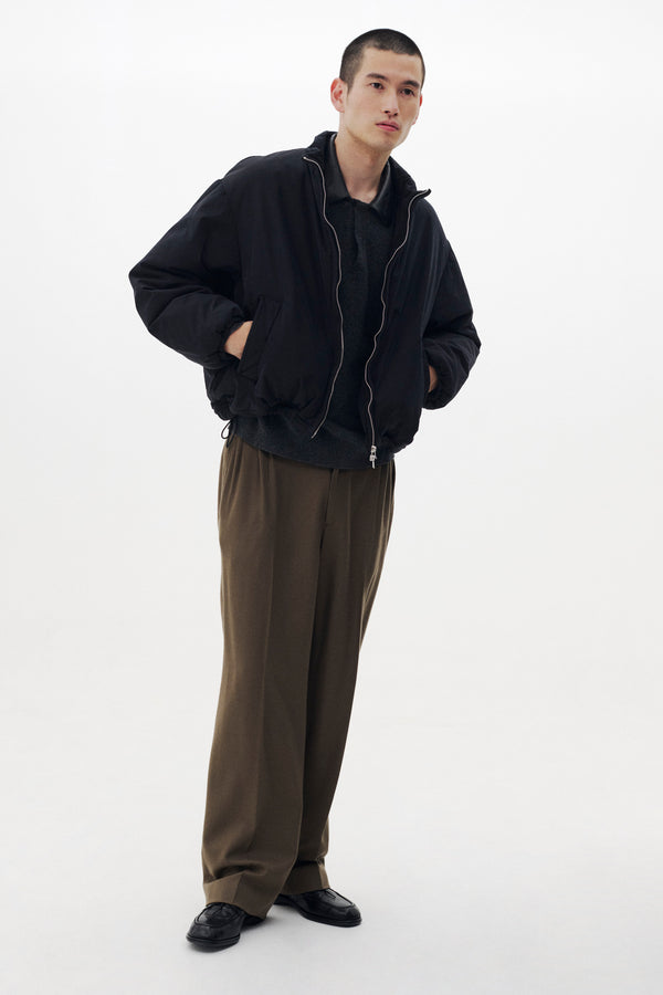 Polyester Nylon Microfiber Twill Sculptural Wired Puffer Wide Blouson