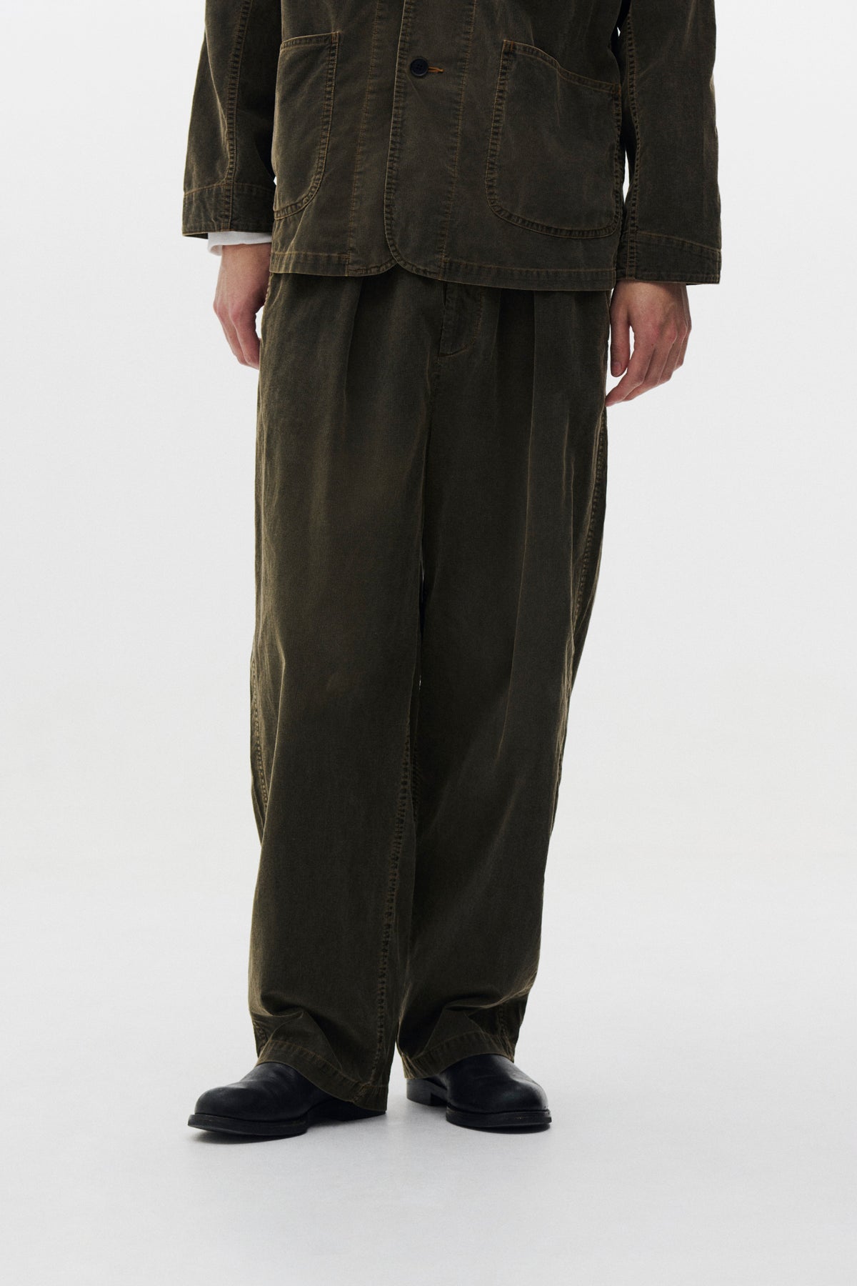 Corduroy 1Pleated Easy Trousers