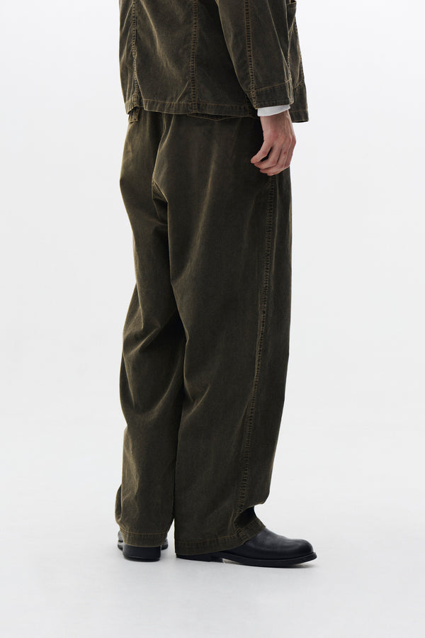 Corduroy 1Pleated Easy Trousers
