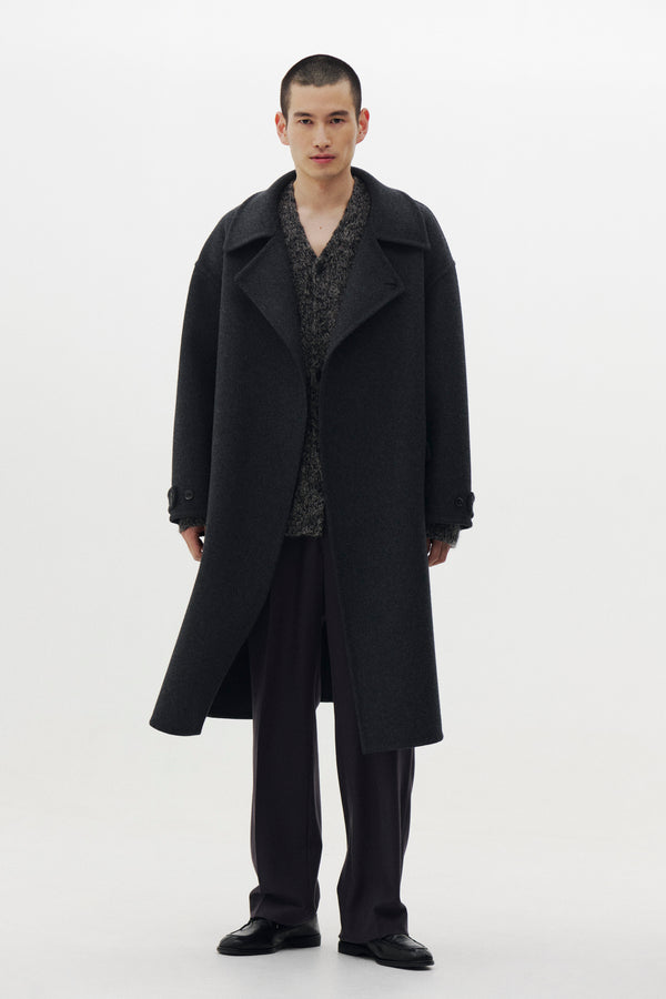 Wool Cashmere Double Breasted Rever Coat