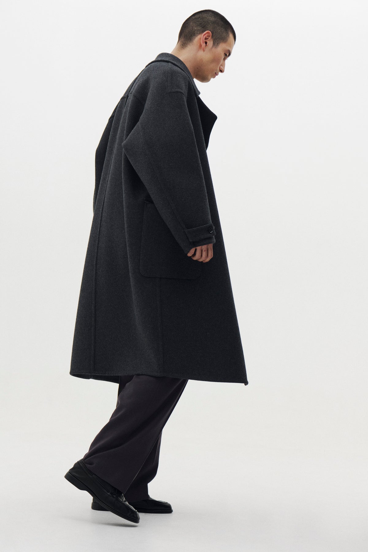 Wool Cashmere Double Breasted Rever Coat