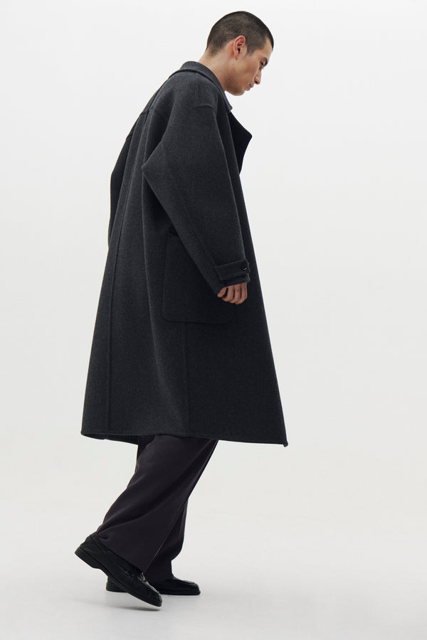 Wool Cashmere Double Breasted Rever Coat
