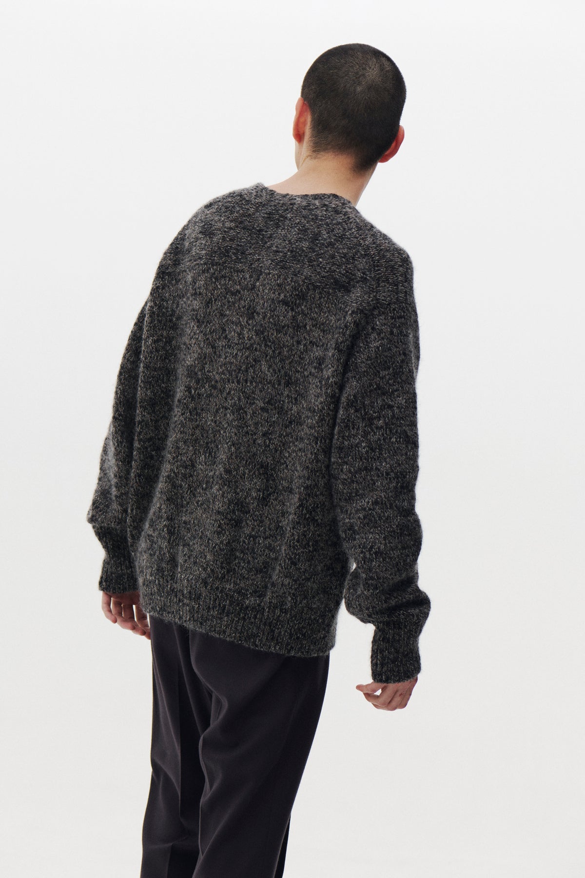 Wool Mohair Blend Mottle yarn Triple Marl Cardigan