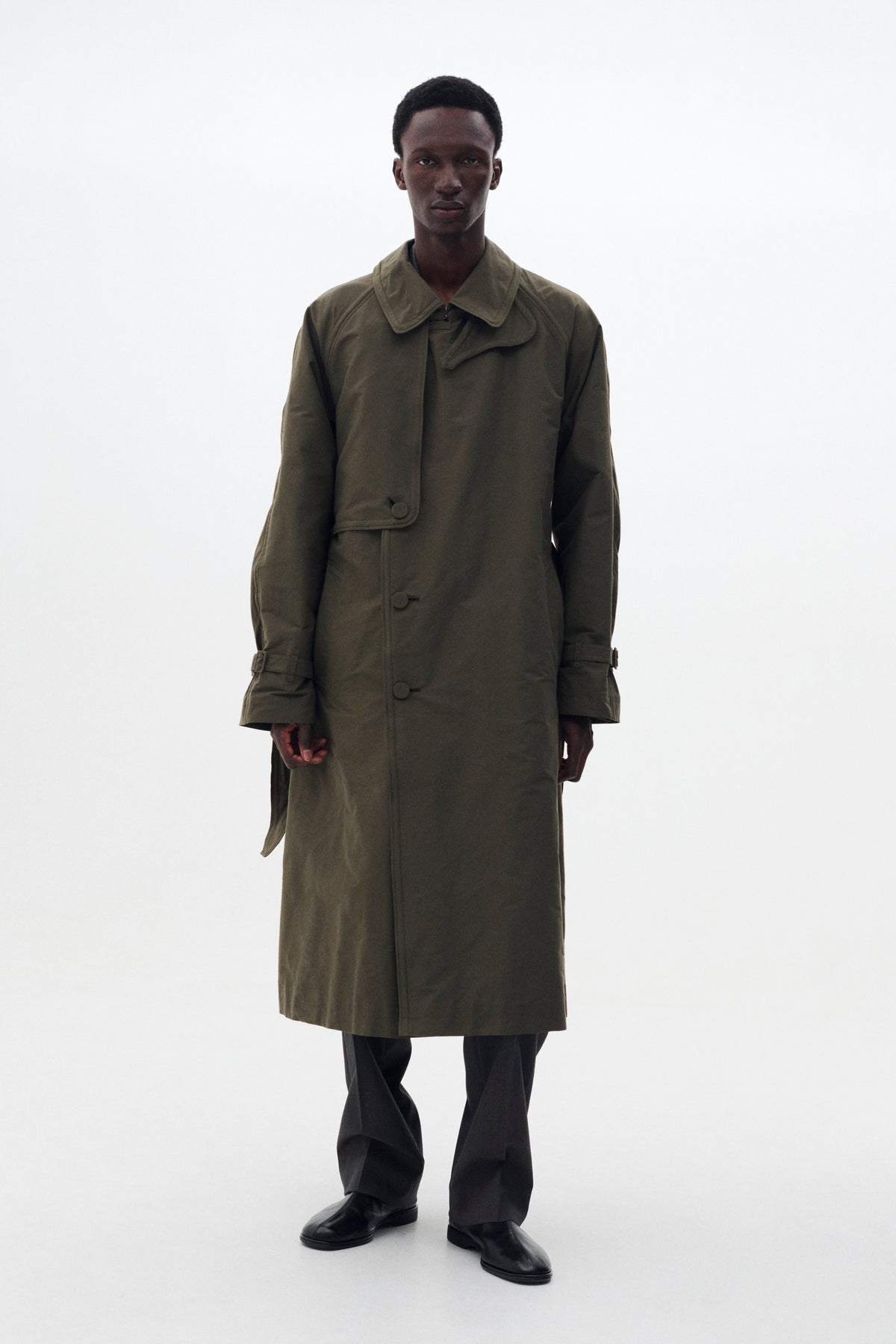 Memory Oxford Sculptural Wired Trench Coat