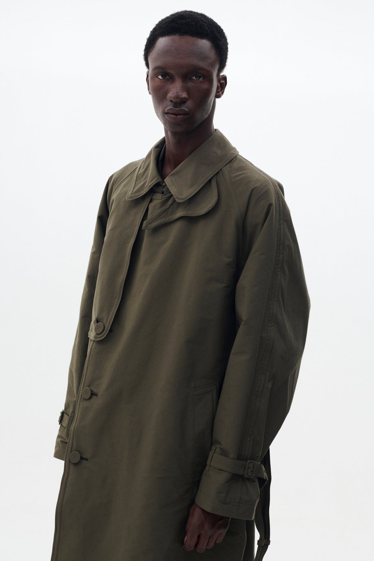 Memory Oxford Sculptural Wired Trench Coat