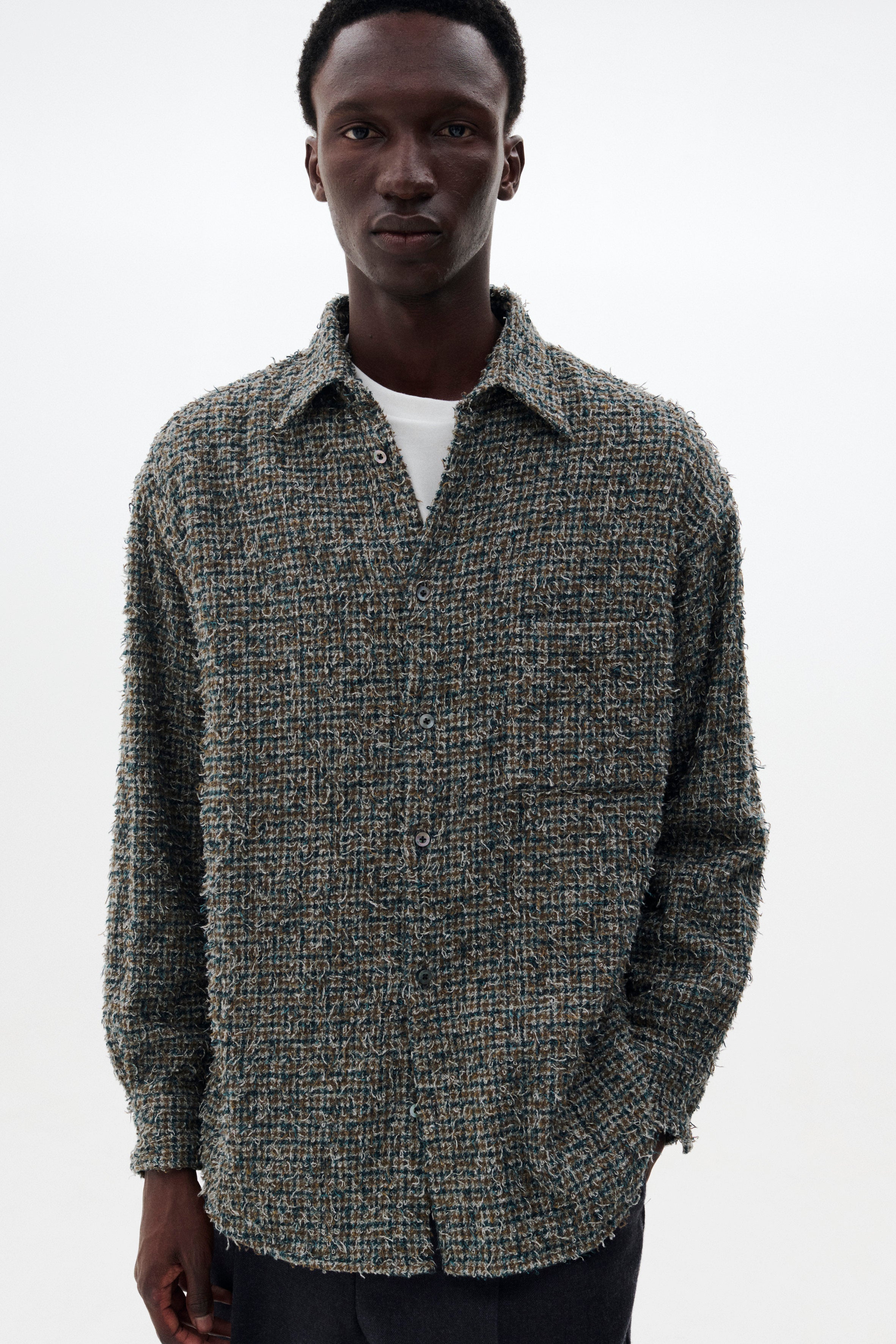 Needlepunched Cotton Plaid Drizzler Jacket | YOKE Official Website