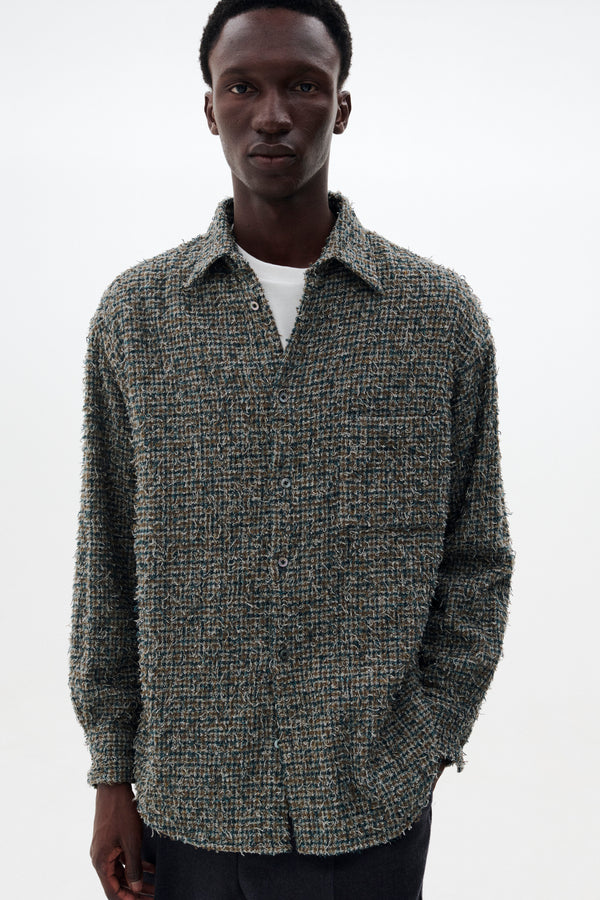 Needlepunched Cotton Plaid Shirt