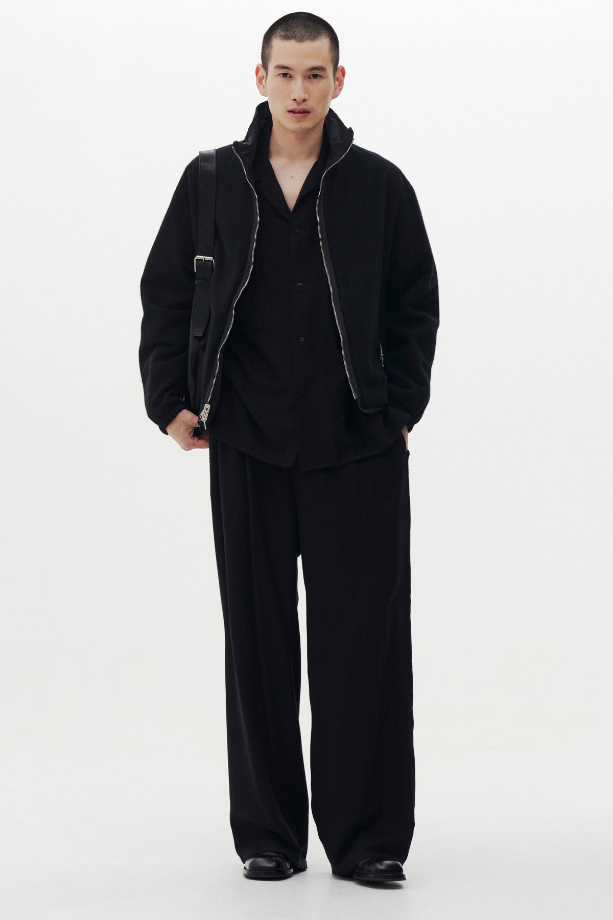 Wool Cashmere Fleece Reversible Blouson