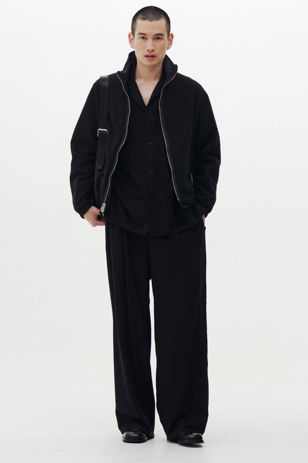 Wool Cashmere Fleece Reversible Blouson