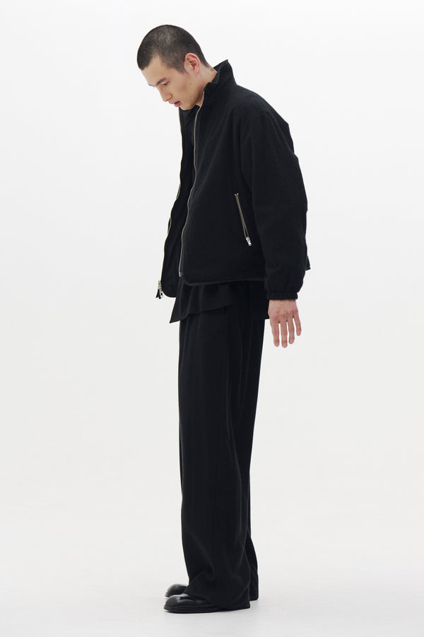 Wool Cashmere Fleece Reversible Blouson