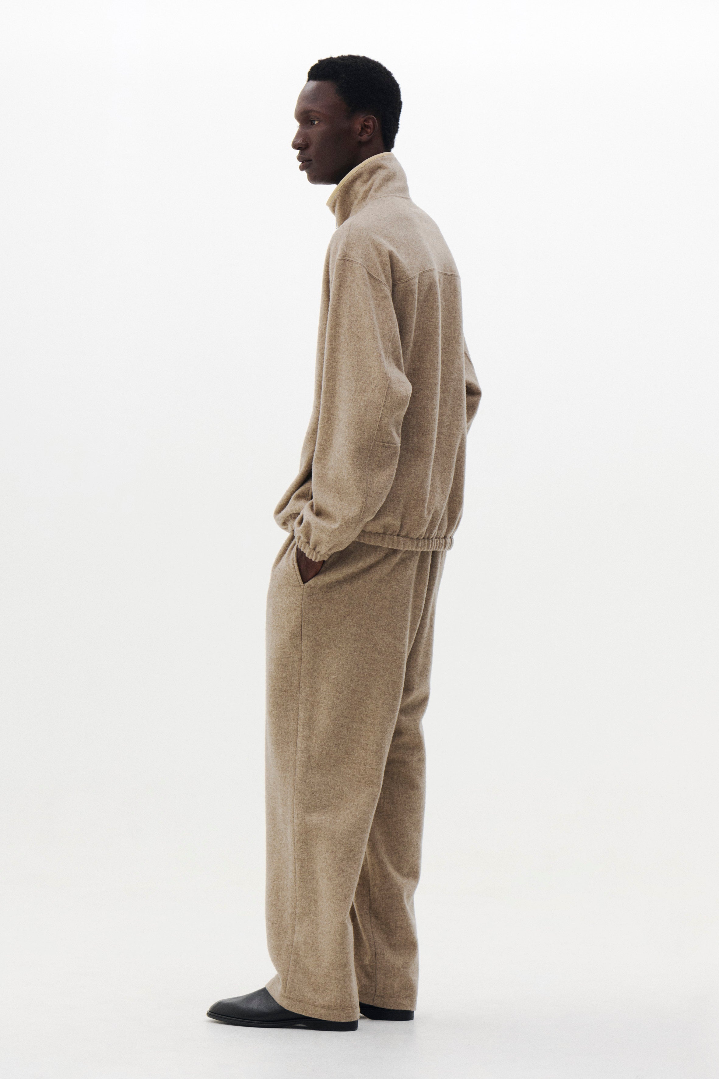 Wool Cashmere Fleece Half Zip Pullover | YOKE Official Website