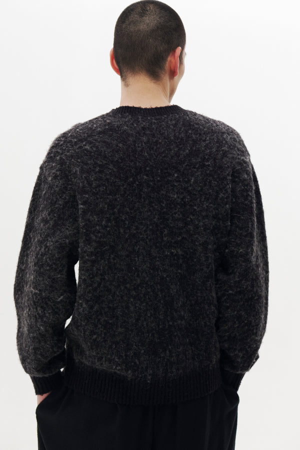 Baby Alpaca Blend Boucle Yarn Distressed Gradient Sweater