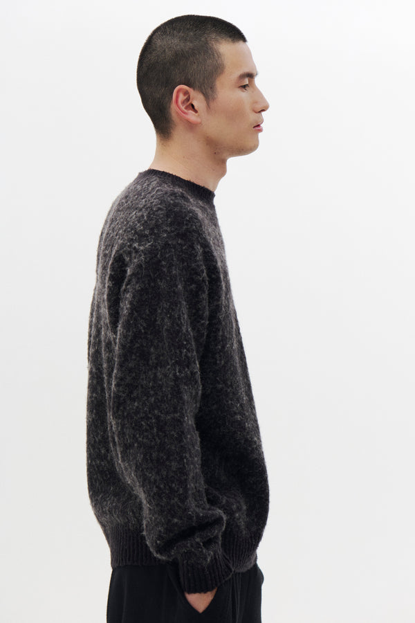 Baby Alpaca Blend Boucle Yarn Distressed Gradient Sweater