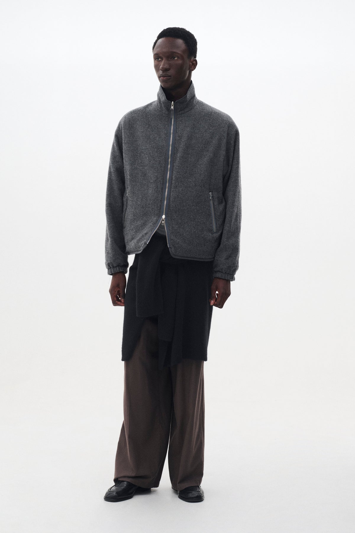 Wool Cashmere Fleece Reversible Blouson