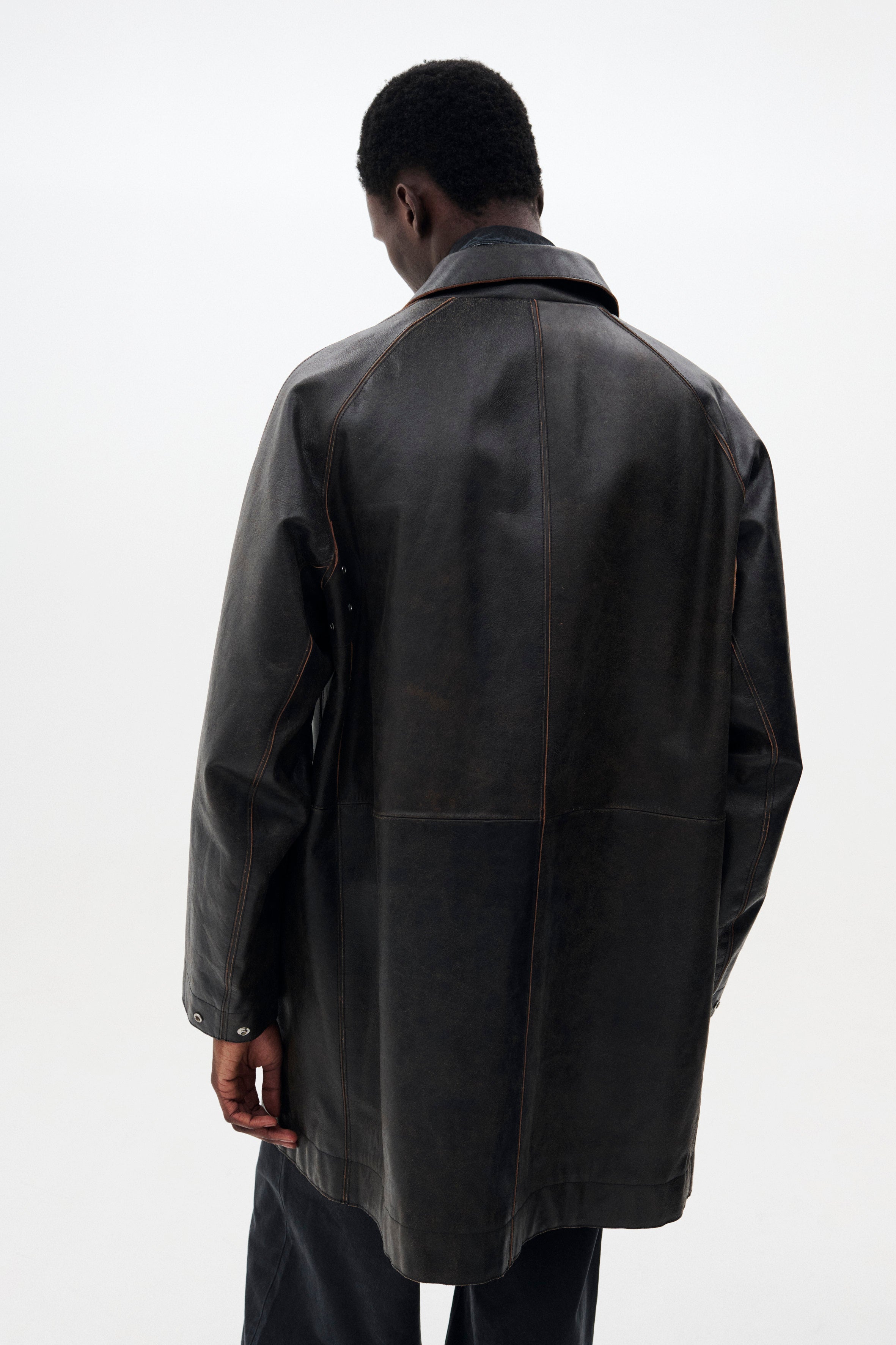 ジャケット・アウター YOKE 24ss Leather Cut-off Half Coat Cracked Leather Cut-off Half Coat | YOKE Official Website