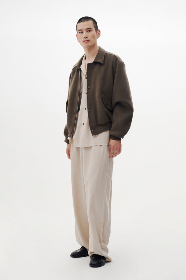 Super160's Wool Beaver Melton Bomber Jacket