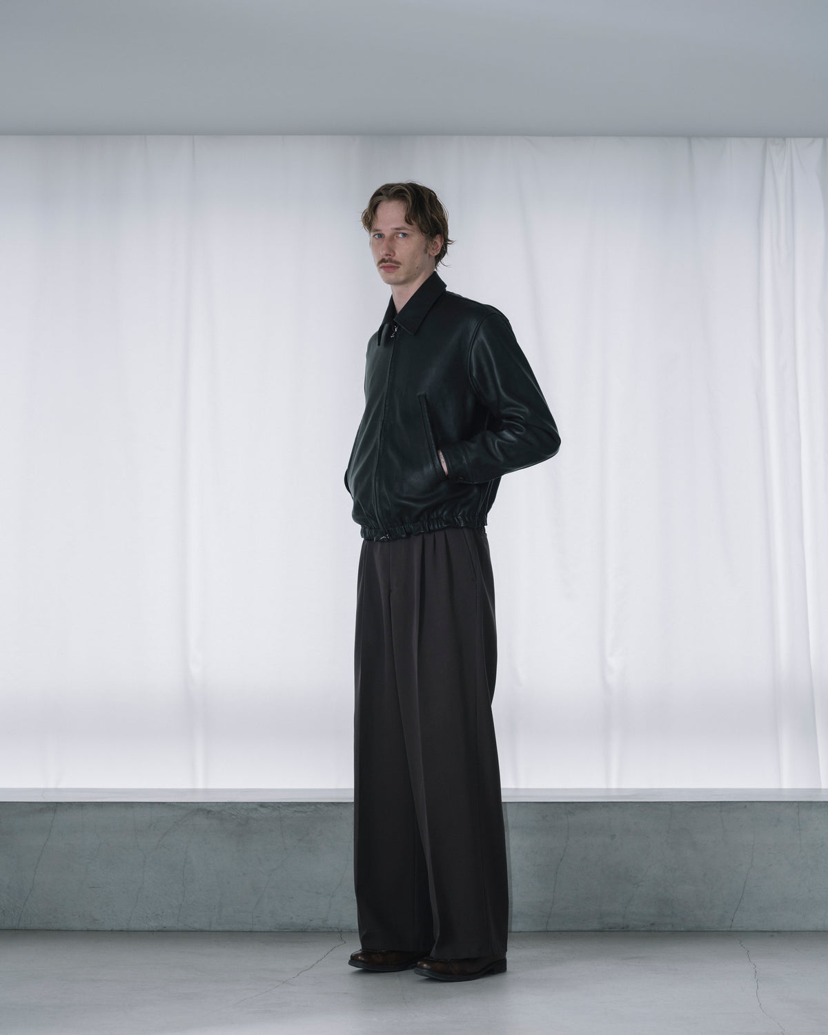 Goat Suade Nappalan Leather Zip Blouson