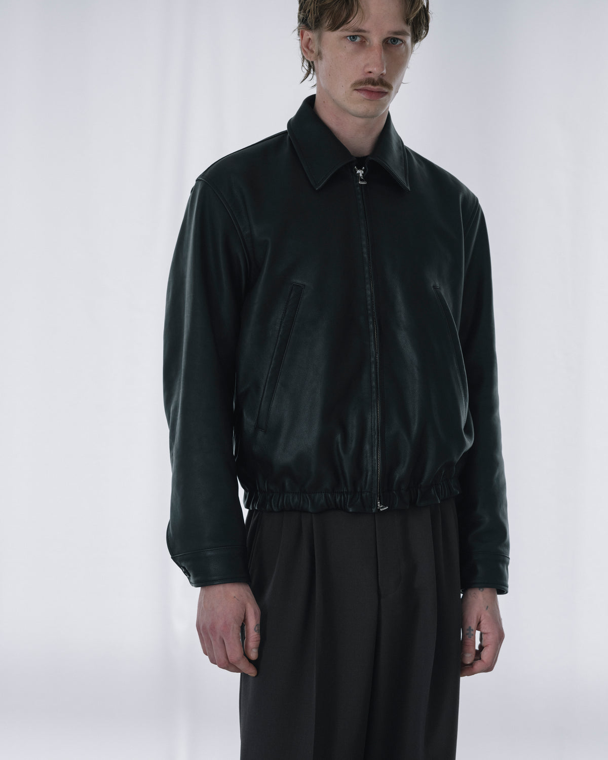 Goat Suade Nappalan Leather Zip Blouson