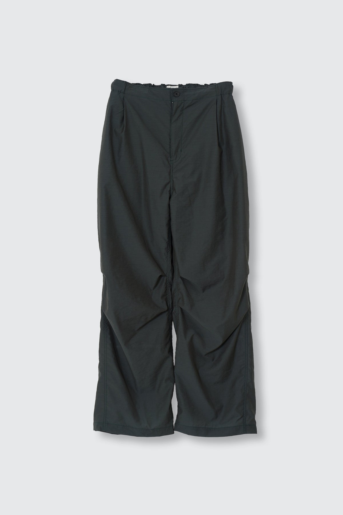 Exclusive Wool Nylon Poplin Knee Tuck Easy Pants