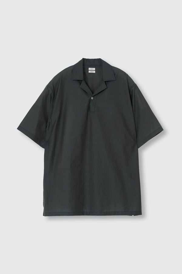 Exclusive Wool Nylon Poplin Skipper Polo Shirt