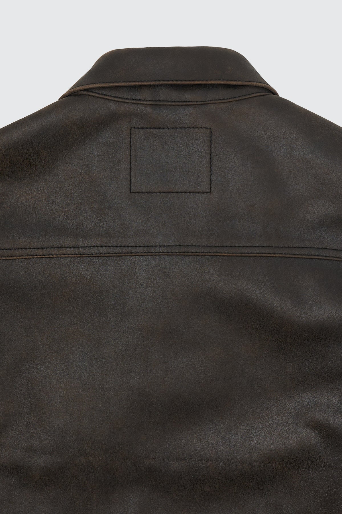 x ELIMINATER Cracked Leather Docking Trucker Jacket