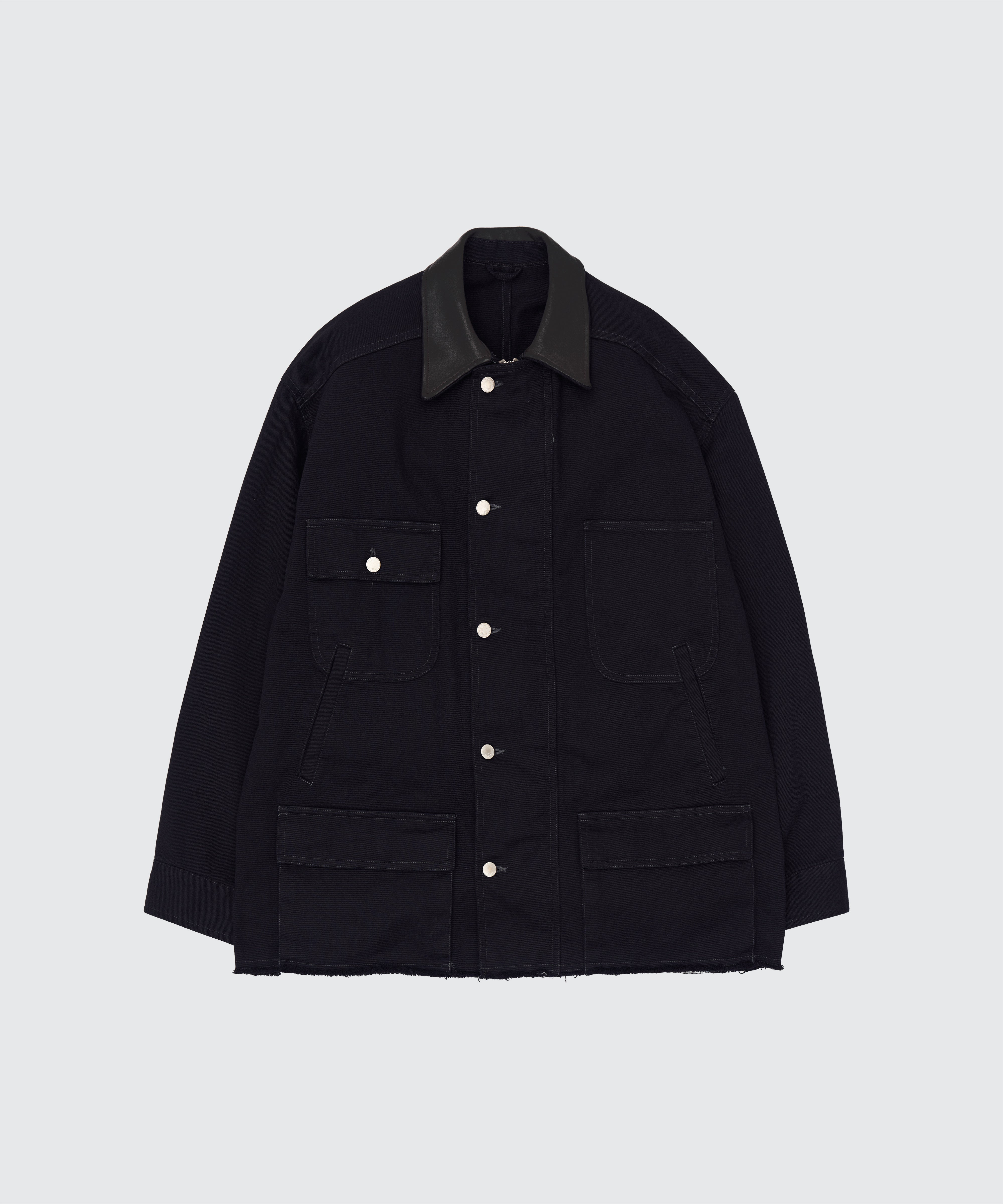 yoke 19awジャケット Leather Collar Cut Off Coverall Jacket – YOKE