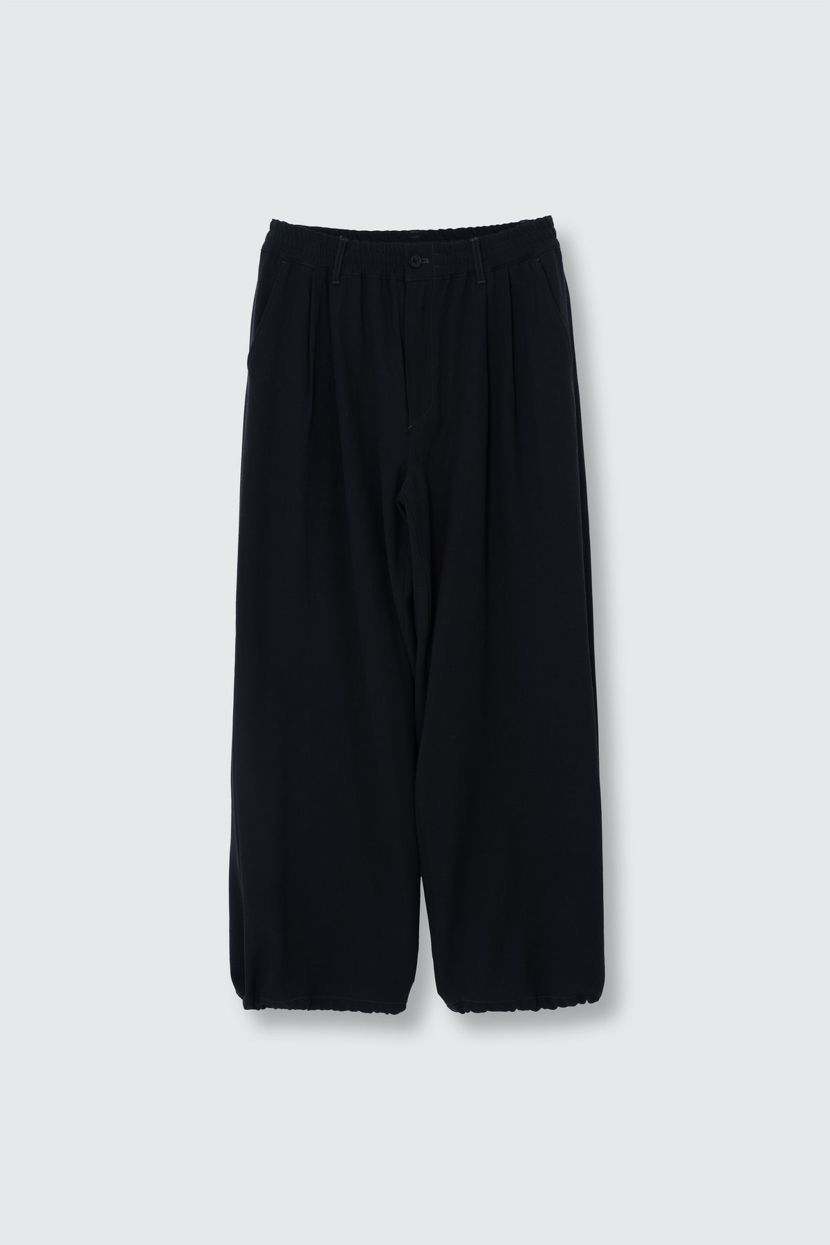 Exclusive Wool Back Satin Kersey 2pleated Easy Wide Trousers