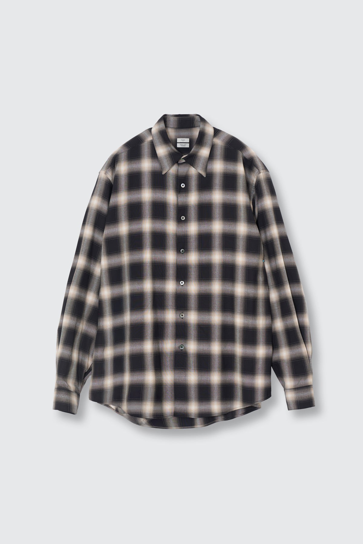 Exclusive Rayon Ombre Plaid Regular Collar Shirt