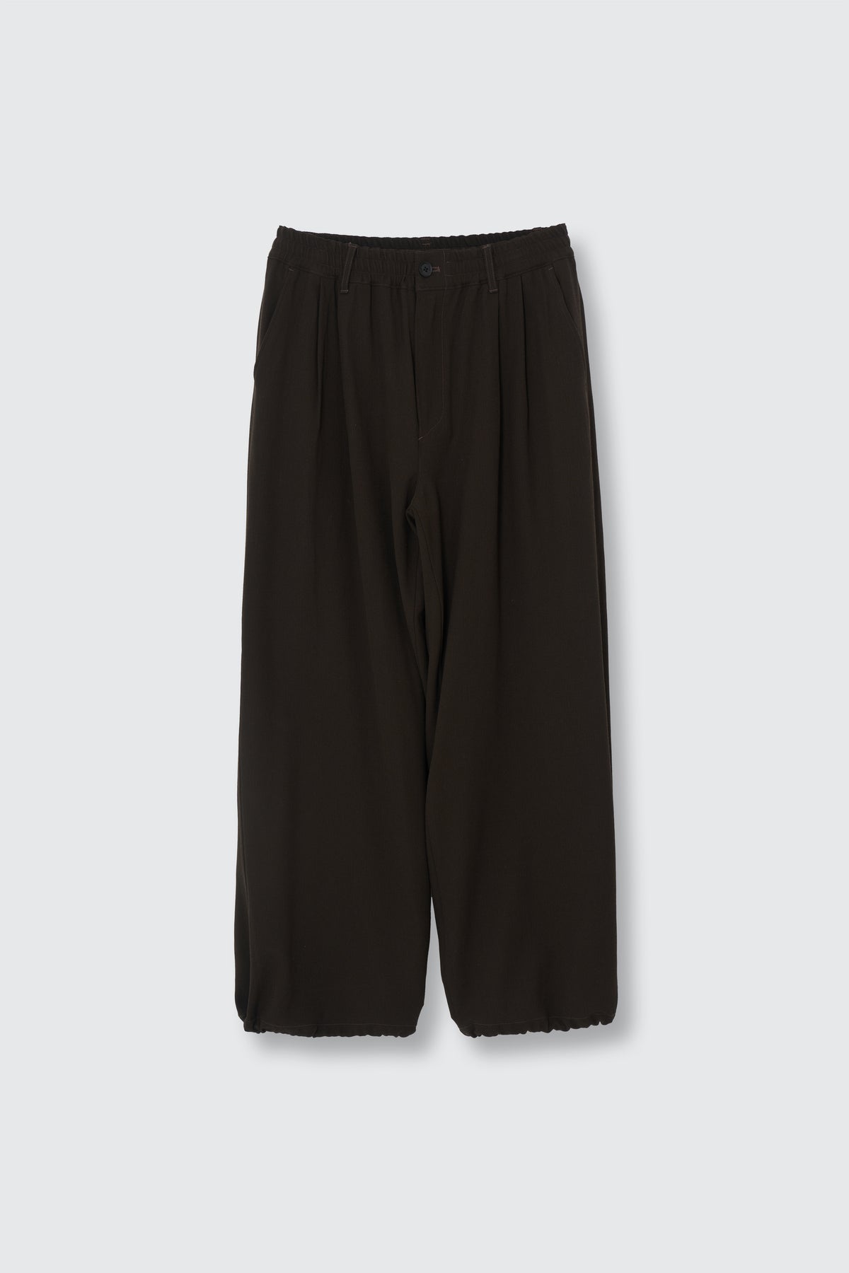 Exclusive Wool Back Satin Kersey 2pleated Easy Wide Trousers
