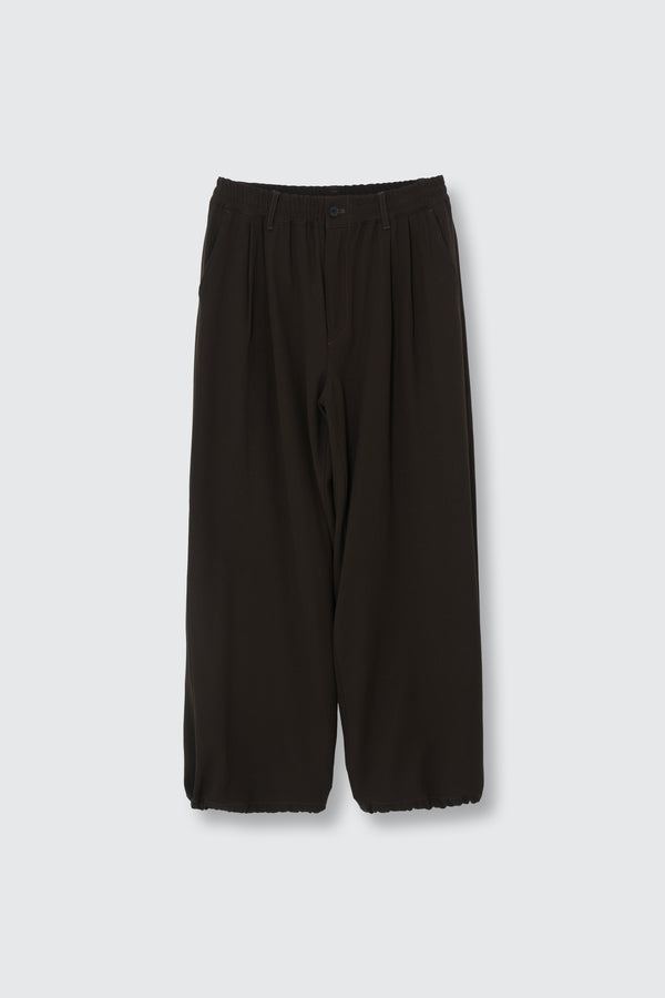 Exclusive Wool Back Satin Kersey 2pleated Easy Wide Trousers