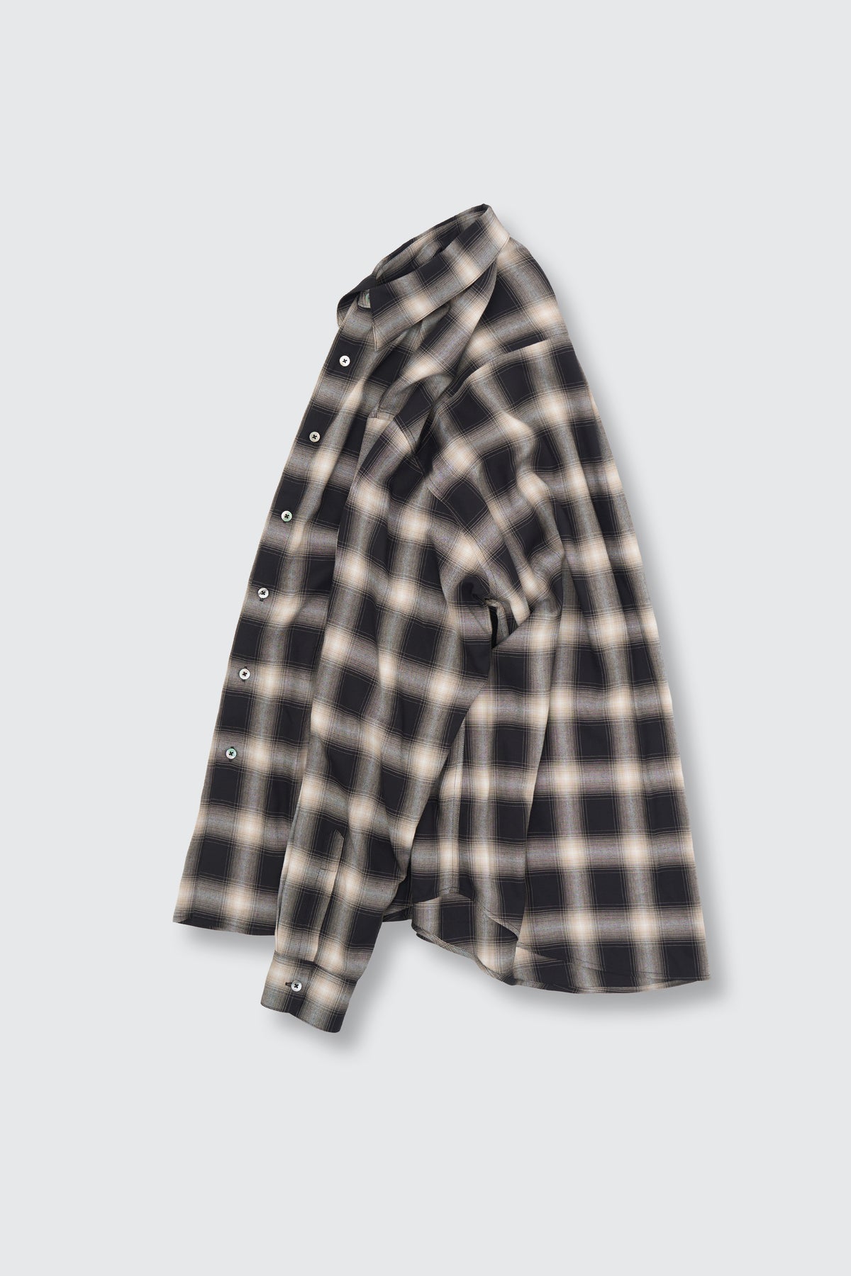 Exclusive Rayon Ombre Plaid Regular Collar Shirt