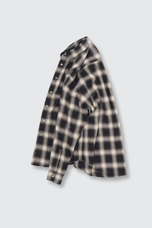 Exclusive Rayon Ombre Plaid Regular Collar Shirt