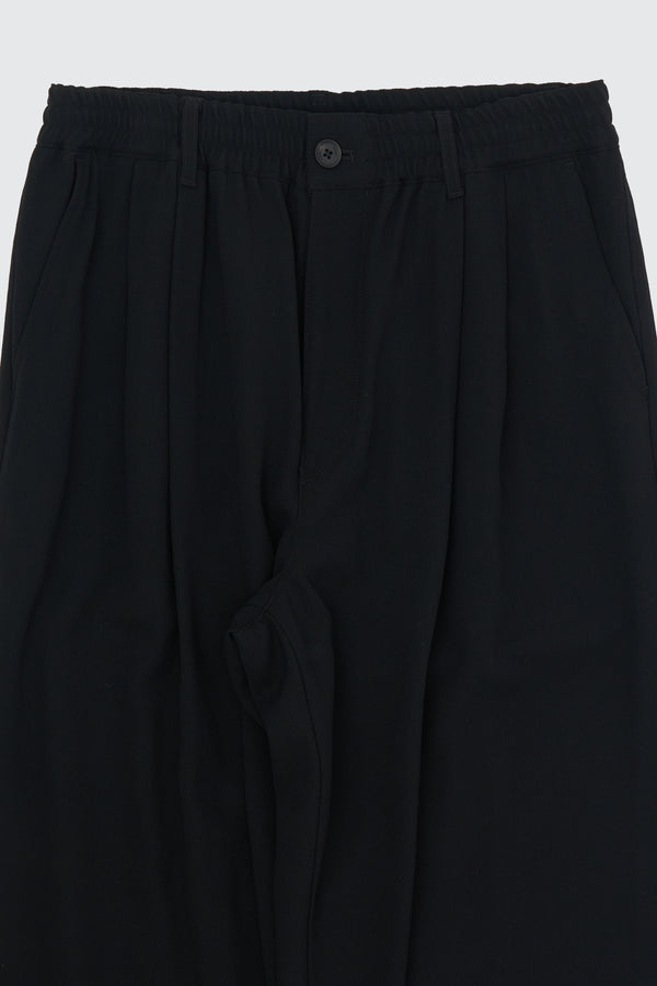 Exclusive Wool Back Satin Kersey 2pleated Easy Wide Trousers