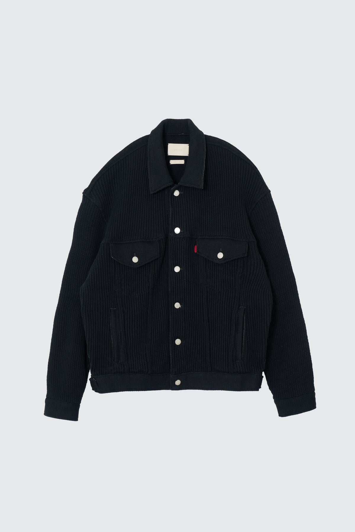 YOKE (ヨーク) 吾亦紅別注 デニムニットドッキングトラッカージャケット ブラック