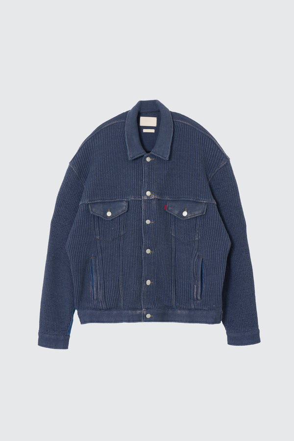 Connected Knit Denim Trucker Jacket