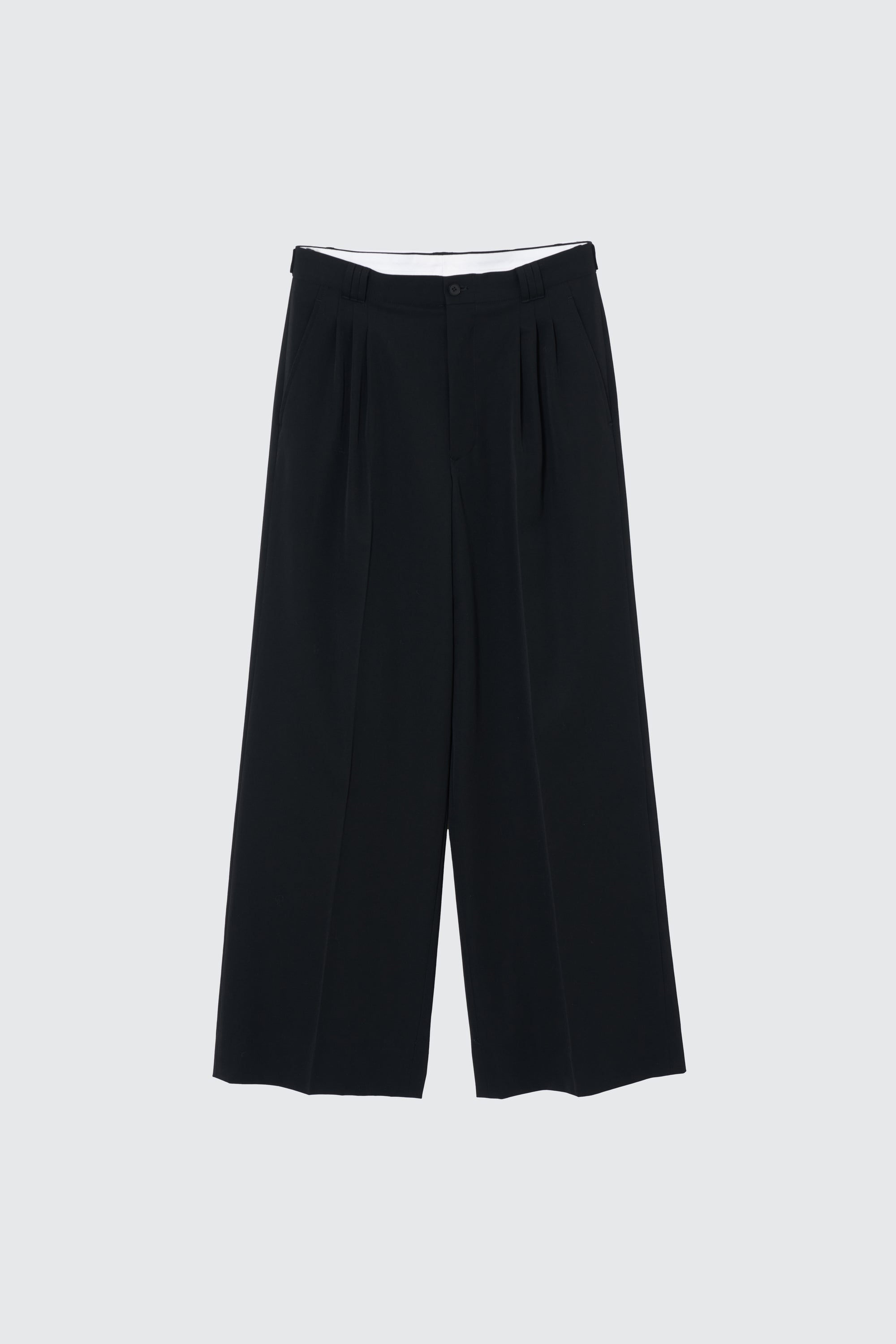 YOKE（ヨーク） Grephpaper（グラフペーパー） 3タックウールワイドスラックス ブラック