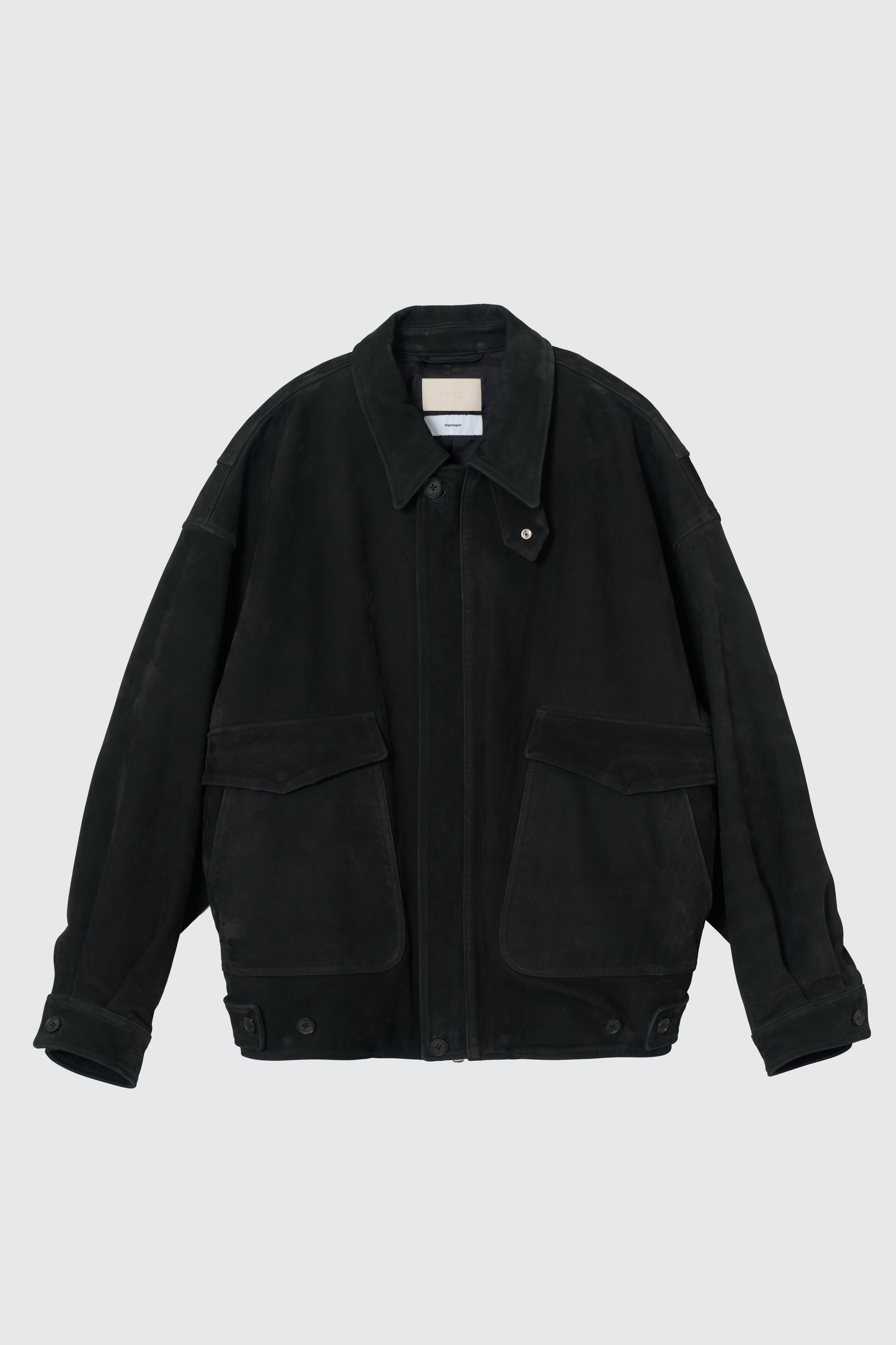 Leather Collar Cut Off Coverall Jacket | YOKE Official Website